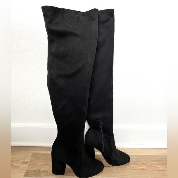 JESSICA SIMPSON Brixten Over The Knee Suede Black Boots Size 6 - Picture 4 of 10